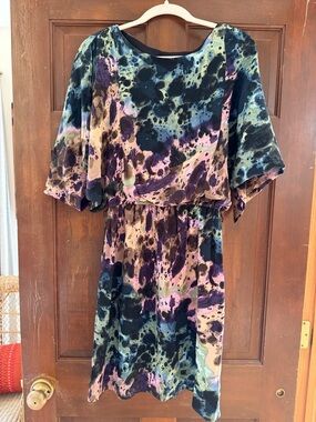 Suzi Chin for Maggy Boutique Multicolor Abstract Midi Dress